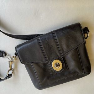 Black kid leather Coach crossbody bag